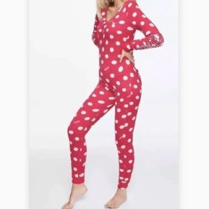 PINK Victoria Secret Red and White Polka Dot onesie